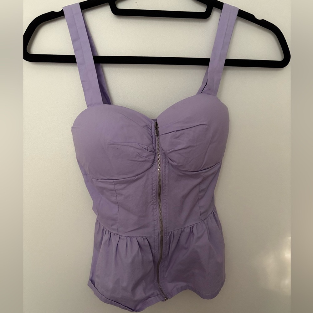 Revamped Lilac Bustier with Zipper